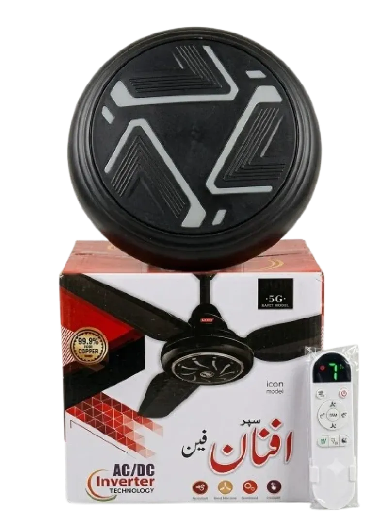 AL AFNAN FANS AC DC Inverter Fan 30-55W Black Variant Karachi