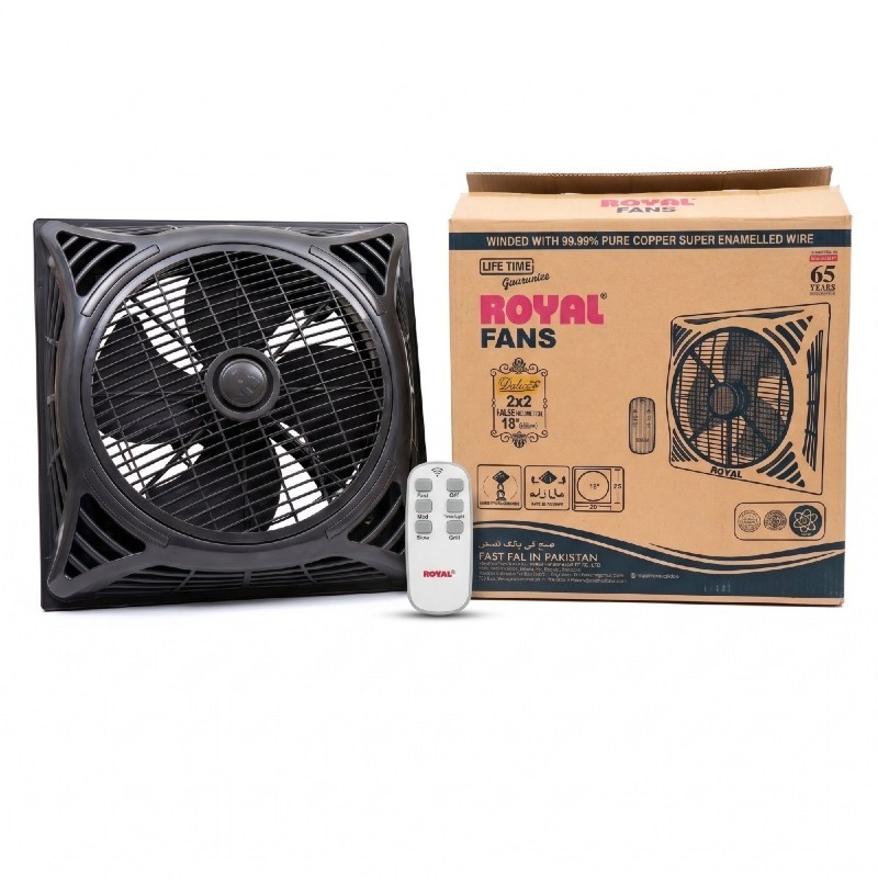 Royal AC DC Inverter Fan 90W Black Variant Karachi
