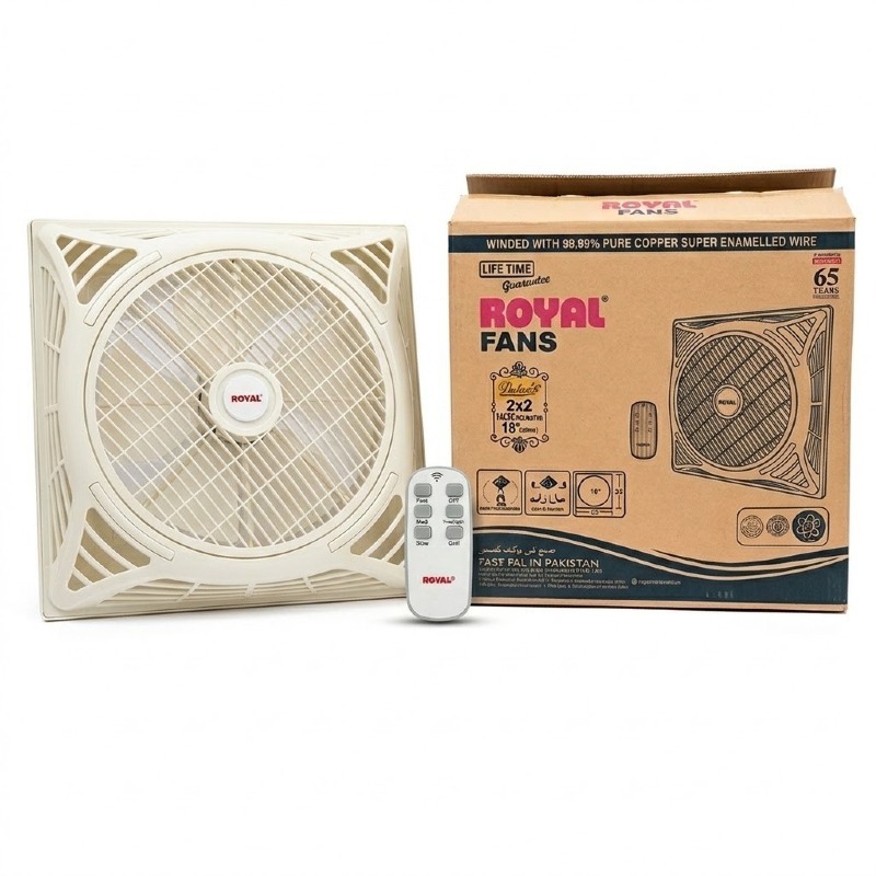 Royal AC DC Inverter Fan 90W Off White Variant Karachi